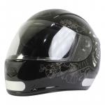 Capacete Fly F9 DJ SKULL Preto Com Grafite