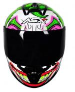 Capacete ASX DRAKEN JOKER Preto Verde Roxo