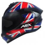 Capacete ASX DRAKEN UK Brilhoso Preto Com Vermelho