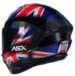 Capacete ASX DRAKEN UK Brilhoso Preto Com Vermelho