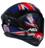 Capacete ASX DRAKEN UK Brilhoso Preto Com Vermelho