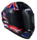 Capacete ASX DRAKEN UK Brilhoso Preto Com Vermelho