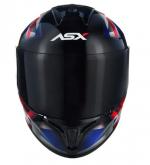 Capacete ASX DRAKEN UK Brilhoso Preto Com Vermelho