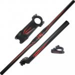 Kit 4 Peças Guidão Mesa Canote Venzo Preto Vermelho