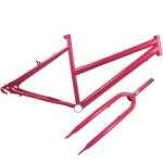 Quadro De Bicicleta Feminino Aro 26 + Garfo Rosa