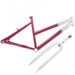 Quadro De Bicicleta Feminino Aro 26 + Garfo Rosa