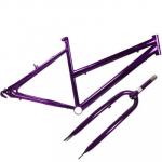 Quadro De Bicicleta Feminino Aro 26 + Garfo Lilas