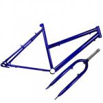 Quadro De Bicicleta Feminino Aro 26 + Garfo Azul