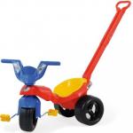 Triciclo Infantil Race Com Empurrador - Cor Vermelho Com Azul