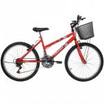 Bicicleta Feminina Aro 20 Mountain Bike - Cor Vermelha