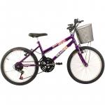 Bicicleta Feminina Aro 20 Mountain Bike - Cor Violeta