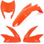 Kit Carenagem Farol Paralama Aba Nxr 150 Bros 2012 Laranja