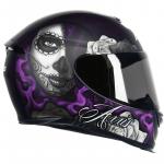 Capacete Axxis EAGLE Lady Catrina Preto Com Violeta