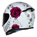 Capacete Axxis EAGLE FLOWERS Branco Com Rosa