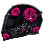 Capacete Axxis EAGLE FLOWERS Preto Com Rosa