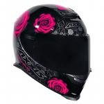 Capacete Axxis EAGLE FLOWERS Preto Com Rosa