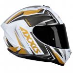 Capacete Axxis Draken VECTOR Branco Com Dourado