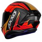 Capacete Axxis Draken VECTOR Preto Com Vermelho e Dourado