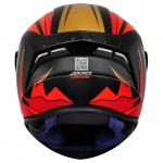 Capacete Axxis Draken VECTOR Preto Com Vermelho e Dourado