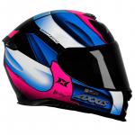 Capacete Axxis EAGLE Tecno Preto Com Pink e Azul