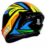 Capacete Axxis Draken TRACER Preto Com Azul e Laranja