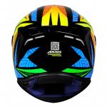 Capacete Axxis Draken TRACER Preto Com Azul e Laranja