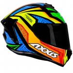 Capacete Axxis Draken TRACER Preto Com Azul e Laranja