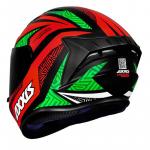 Capacete Axxis Draken TRACER Preto Com Vermelho e Verde