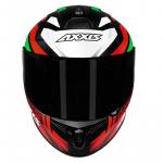 Capacete Axxis Draken TRACER Preto Com Vermelho e Verde