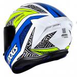 Capacete Axxis Draken TRACER Branco Com Cinza e Azul