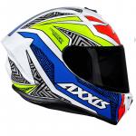 Capacete Axxis Draken TRACER Branco Com Cinza e Azul