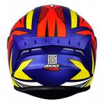 Capacete Axxis Draken TRACER Azul Com Vermelho e Amarelo