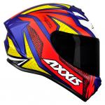 Capacete Axxis Draken TRACER Azul Com Vermelho e Amarelo