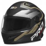 Capacete Pro Tork R8 Pro Speed Preto Fosco Com Dourado