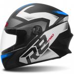 Capacete Pro Tork R8 Pro Preto Fosco Com Azul