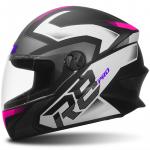 Capacete Pro Tork R8 PRO Preto Fosco com Rosa