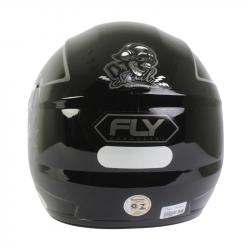 Capacete Fly F9 DJ SKULL Preto Com Grafite