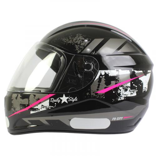 Capacete Fly F9 CITY Preto Com Rosa