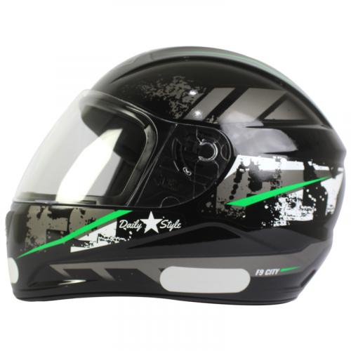 Capacete Fly F9 CITY Preto Com Verde