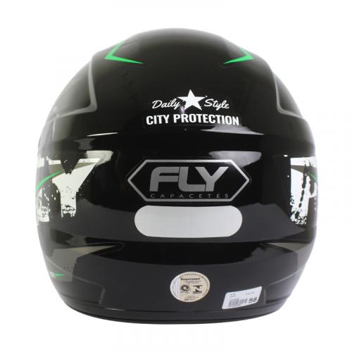 Capacete Fly F9 CITY Preto Com Verde