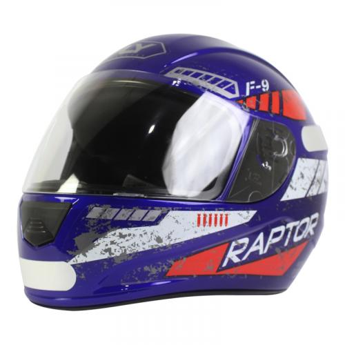 Capacete Fly F9 Raptor Azul Com Vermelho