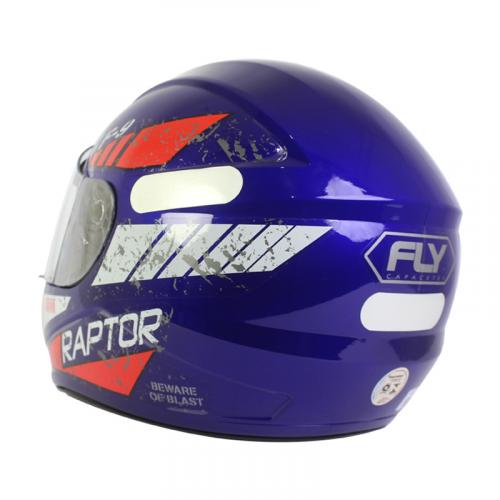 Capacete Fly F9 Raptor Azul Com Vermelho