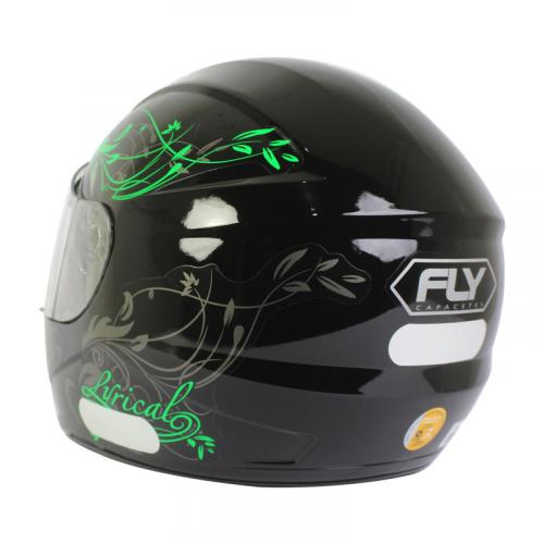 Capacete Fly F9 LYRICAL Preto Com Verde