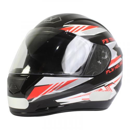 Capacete Fly F9 TRACE Preto Com Vermelho