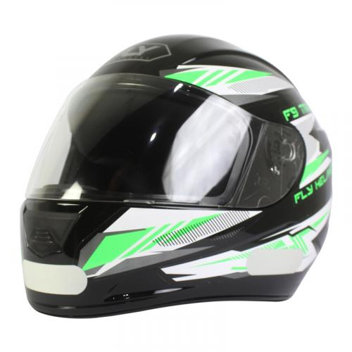 Capacete Fly F9 TRACE Preto Com Verde