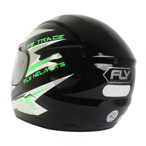 Capacete Fly F9 TRACE Preto Com Verde