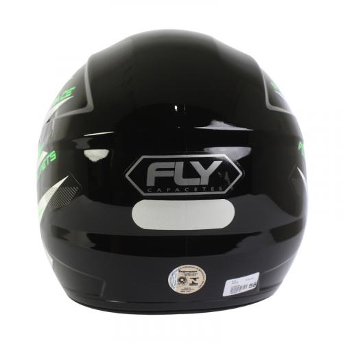 Capacete Fly F9 TRACE Preto Com Verde