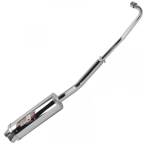 Escape Pro Tork Papaléguas Cromado Boca 8 para  C-100 Biz KS 1998 a 2005 - C-100 Biz ES 1998 a 2005