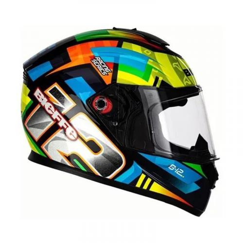 Capacete Bieffe B12 Naked Preto Vermelho Fosco