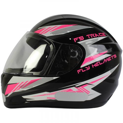 Capacete Fly F9 TRACE Preto Rosa